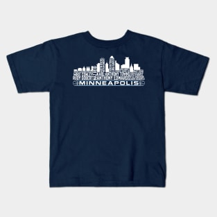 Minnesota Basketball Team 23 Player Roster, Minneapolis City Skyline Kids T-Shirt